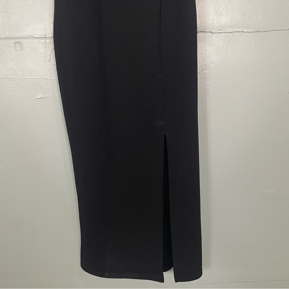 Petal & Pup Hyatt Square Neck Sleeveless Midi Dress Black Women Size 2 Side Slit - Picture 4 of 9